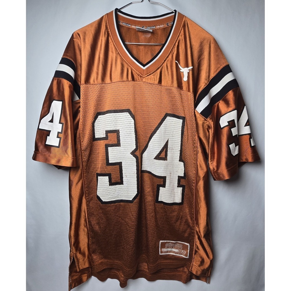 Texas Longhorns Colosseum College Burnt Orange #34 Stitched Jersey-Medium